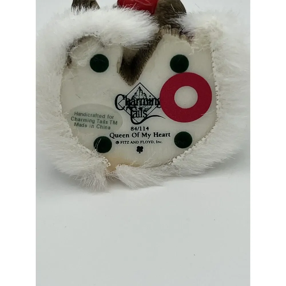 Charming Tails Queen of My Heart Mouse Figurine Fitz & Floyd 84/114 Heart Gift